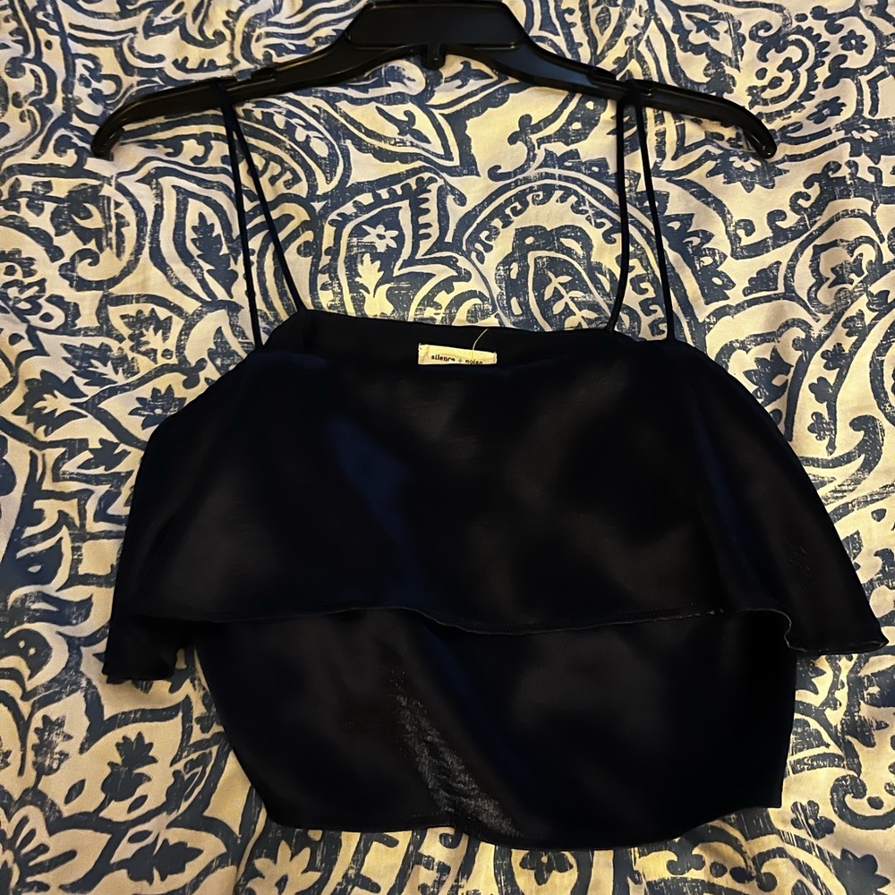 Urban Outfitters silence and noise blue satin crop top